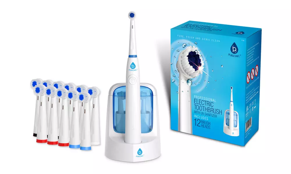 Pursonic Power Rechargeable Electric Oscillating Toothbrush Sets with UV Sanitizer  - Primary Image