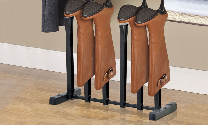 Image 1: Three-Pair Boot Storage Rack