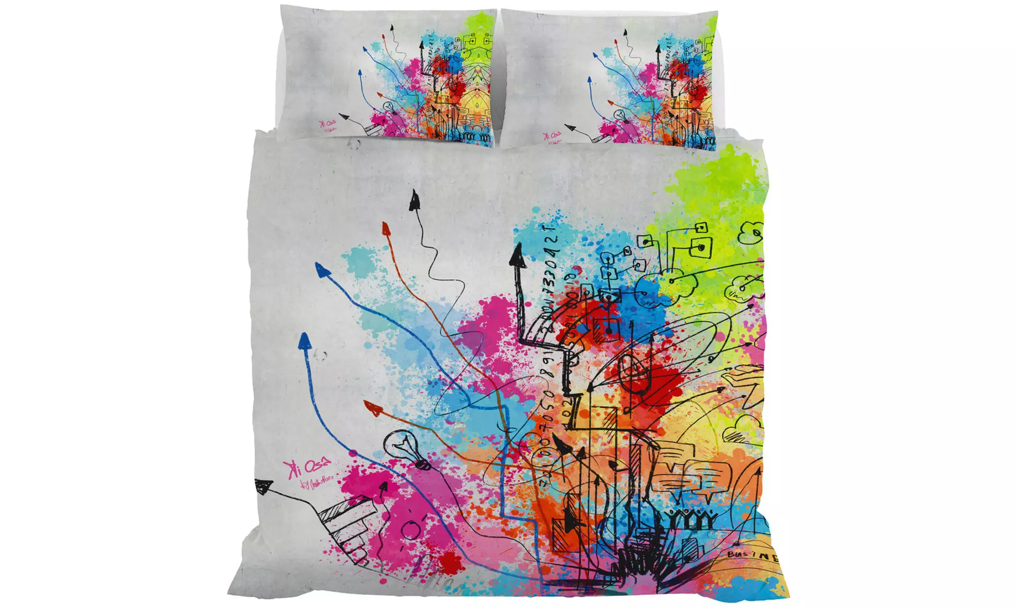 Parure copripiumino Kiosa in stampa digitale