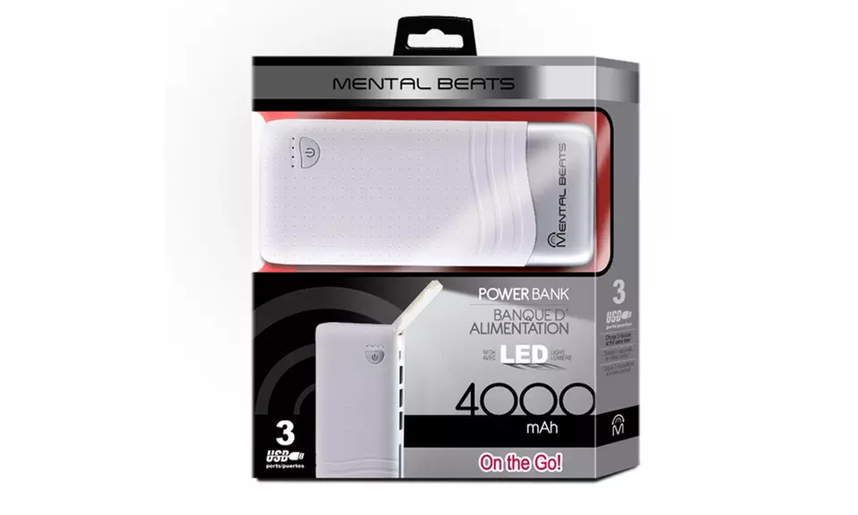Mental Beats 4,000mAh Power Bank with LED Book Light - Second Medium