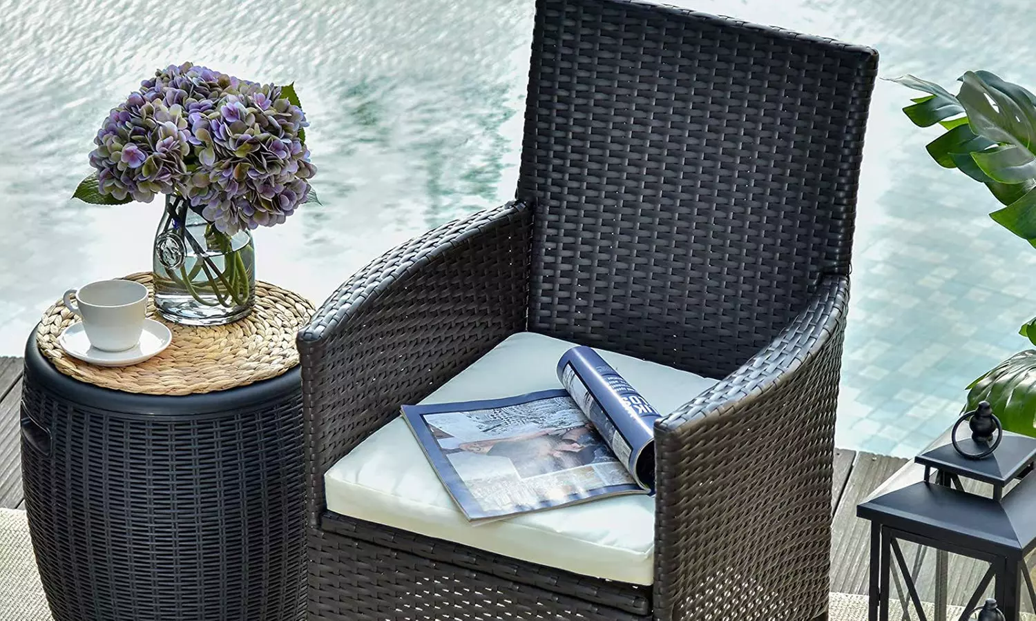 Two Outsunny Rattan-Effect Armchairs