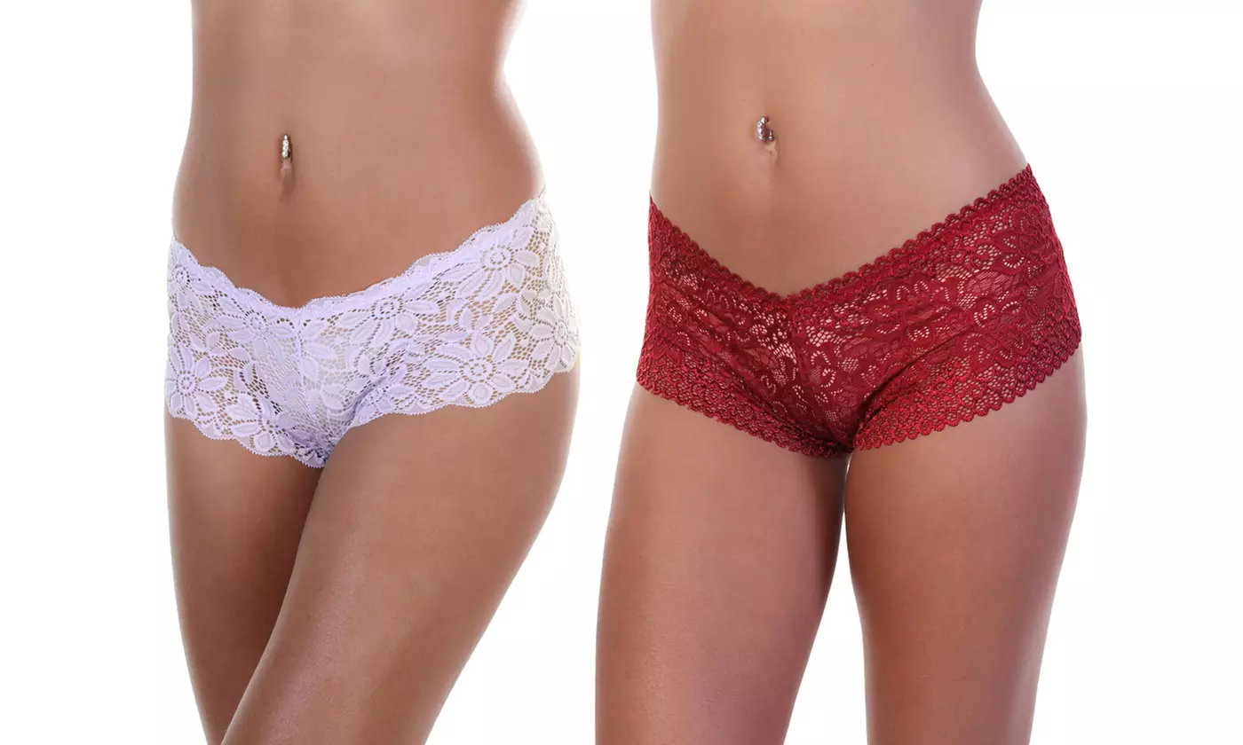 Angelina Women's All-Over Lace Cheeky Panties (6-Pack) - Primary Image