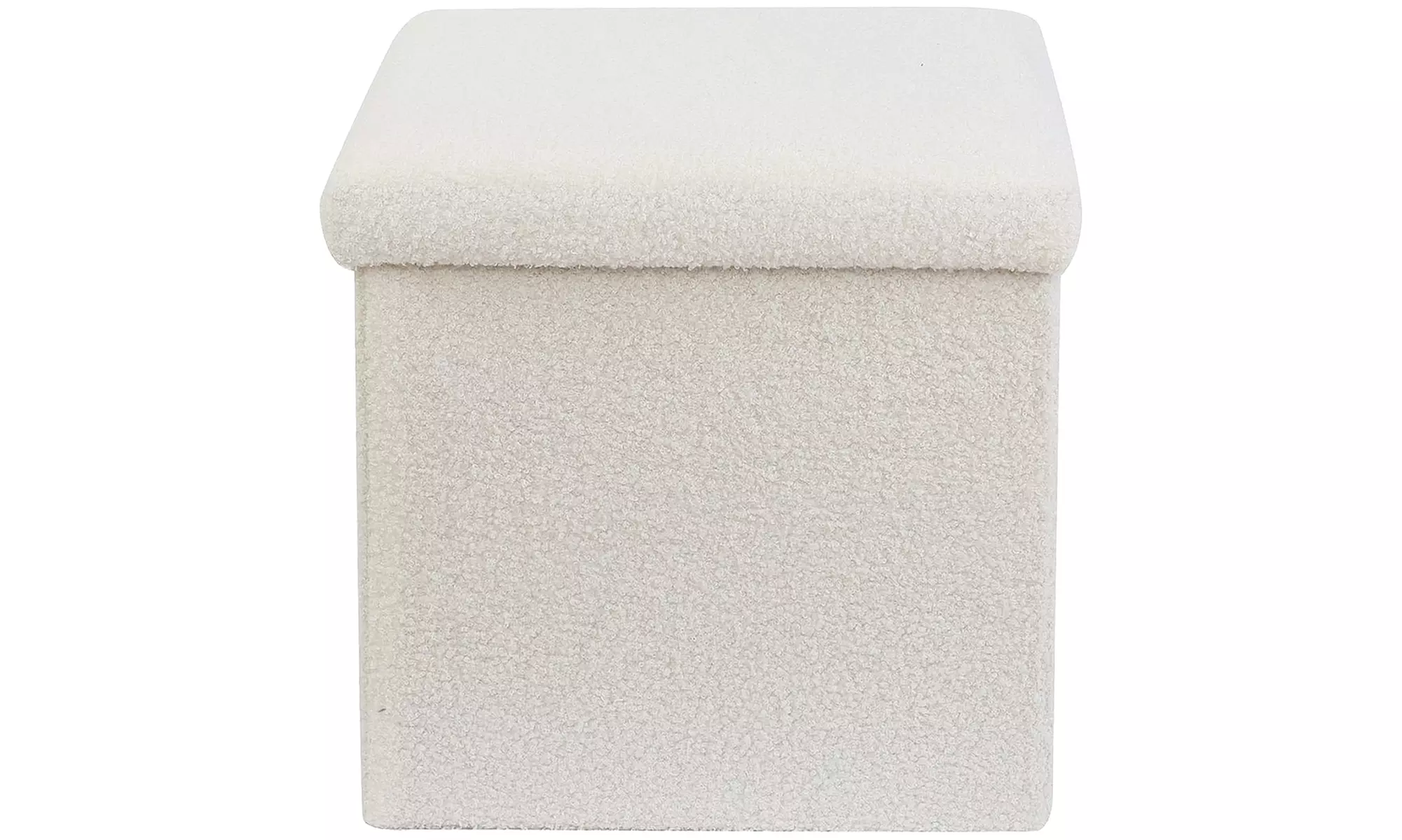 Teddy Boucle Storage Ottoman or Foldable Cube Footstool