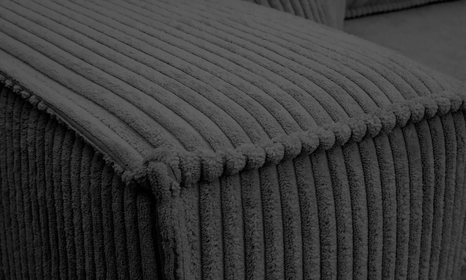 Canapé d'angle réversible et convertible en velours côtelé avec coffre