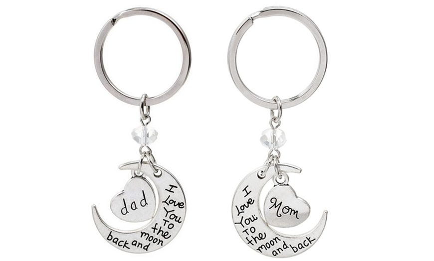 I love you to clearance the moon and back keychain