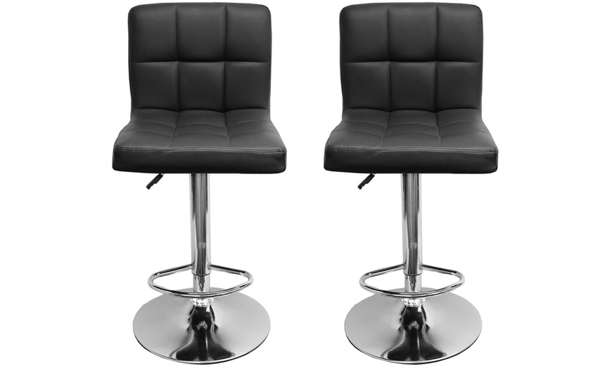 Image 4: Set of Two Swivel Adjustable Bar Stools