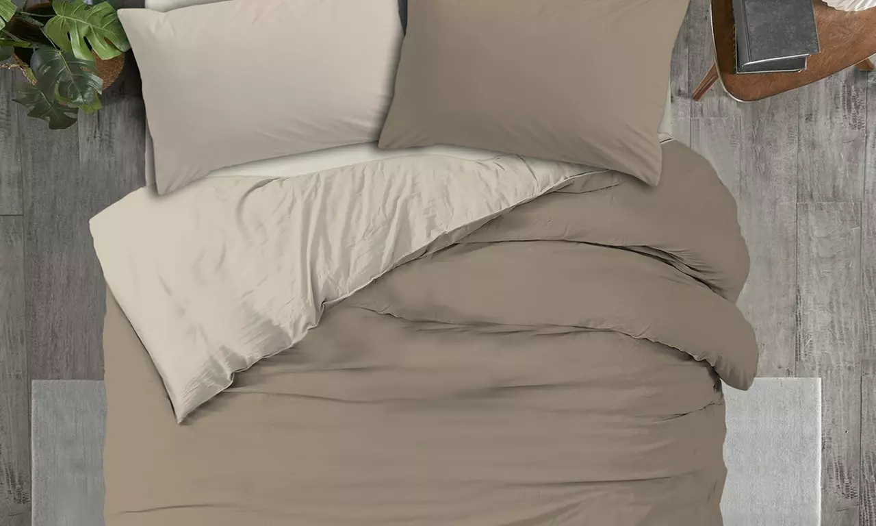 Copripiumini in microfibra Made in Italy, bicolore