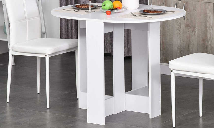 Image 3: HomCom Foldable Dining Table