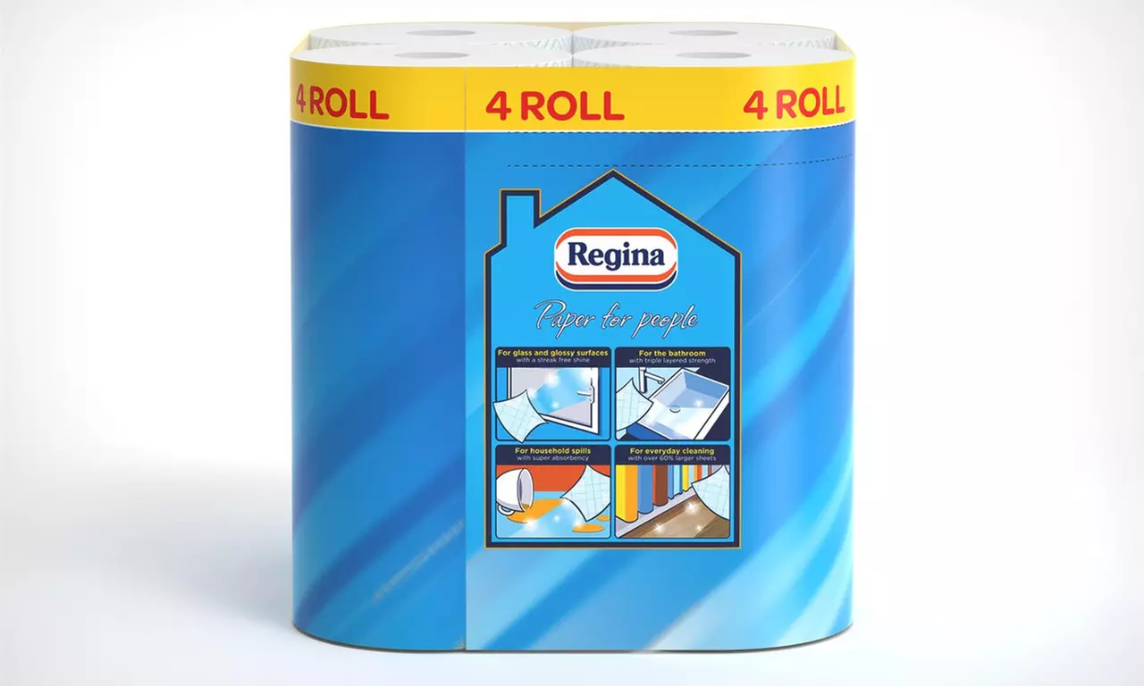 Regina Extra-Large Blitz Kitchen Towels – Super Absorbent 3-Ply Paper Rolls (4–24 Pack)