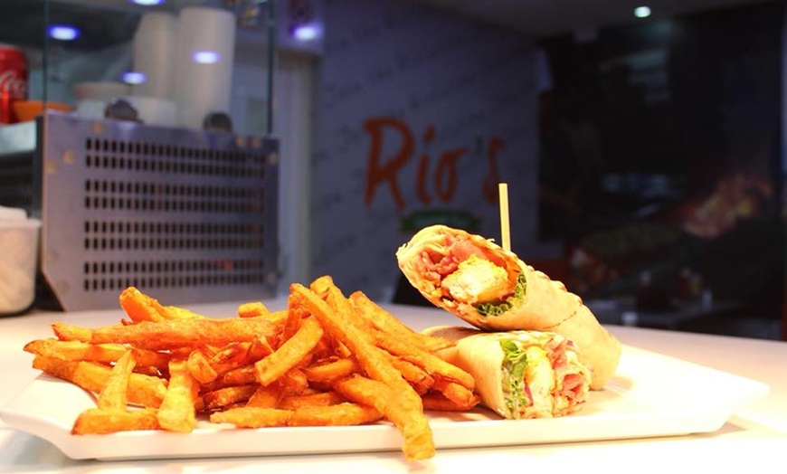 Image 3: Burger or Wrap Meal at Rios Gourmet Grill Prestwich