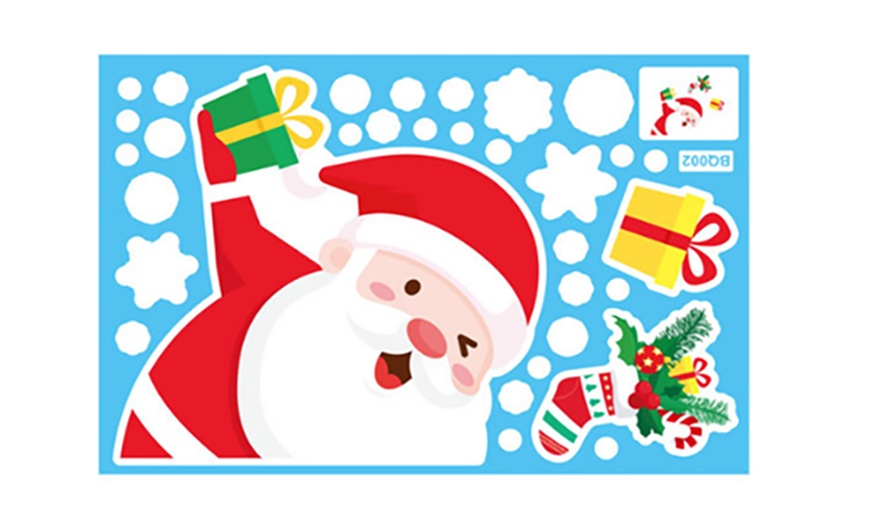 Image 3: One or Six Christmas Window Static Cling Stickers