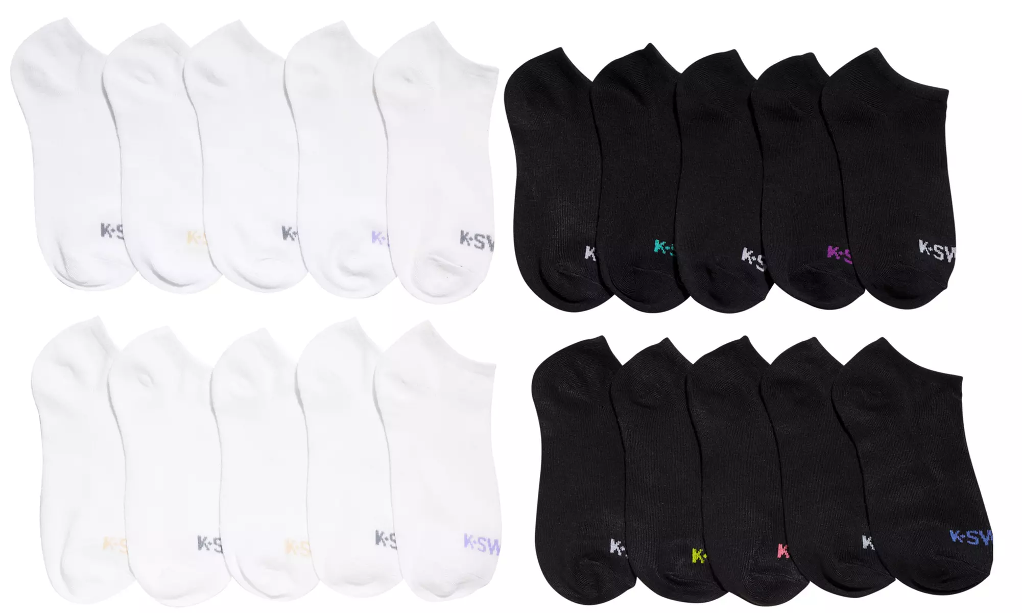 K-SWISS Women's Ankle Low Cut Sports Running Cushioned Athletic Socks (10- or 20-Pack) - Primary Image