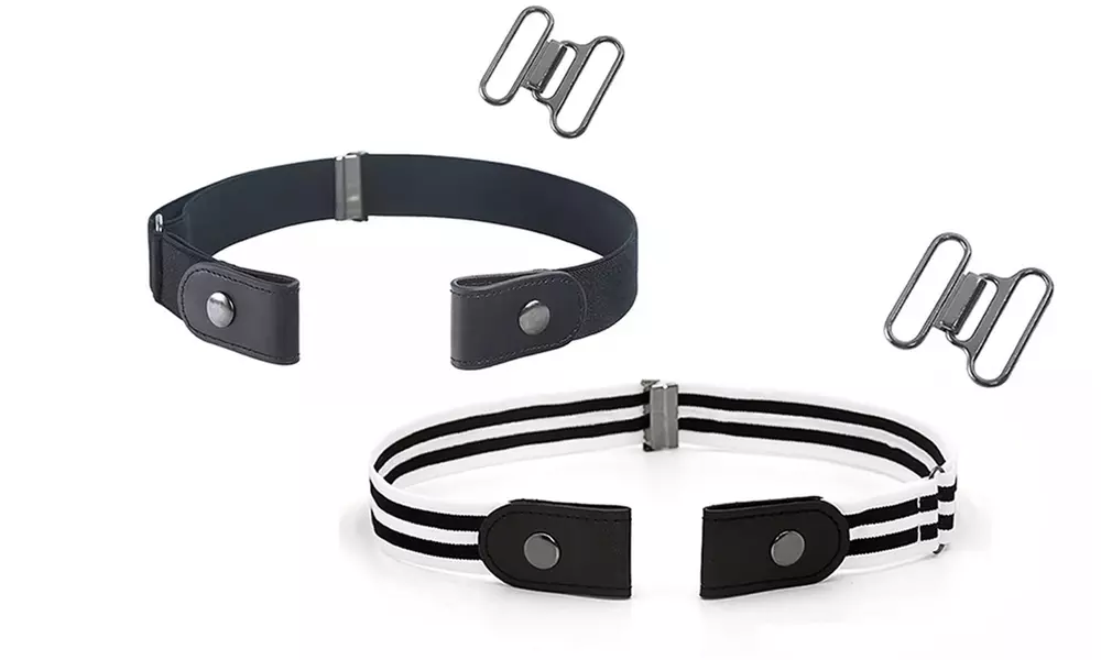 1x oder 2x schnallenloser, elastischer Gürtel