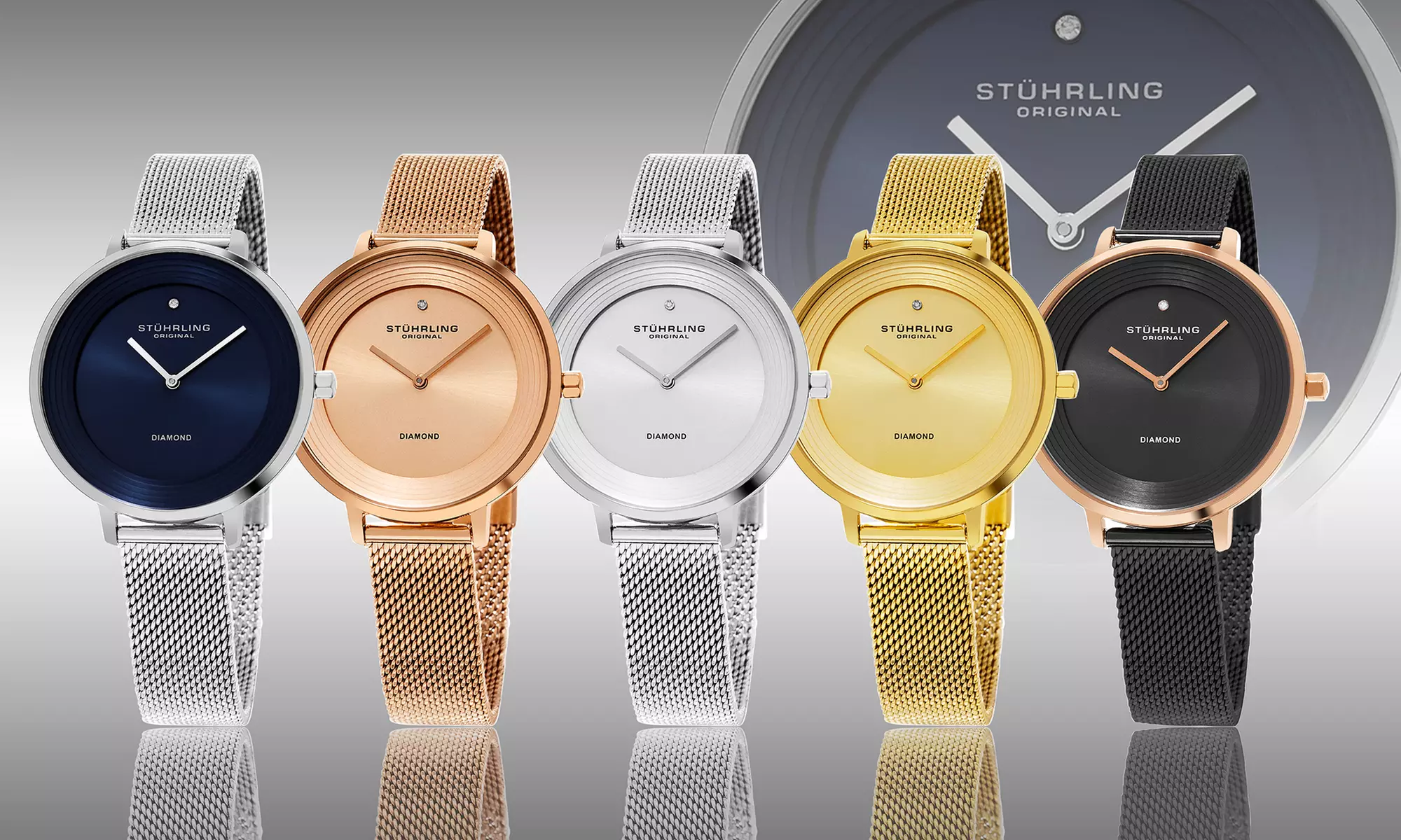Stuhrling Original Women's Diamond Mesh Dress Watch - Primary Image