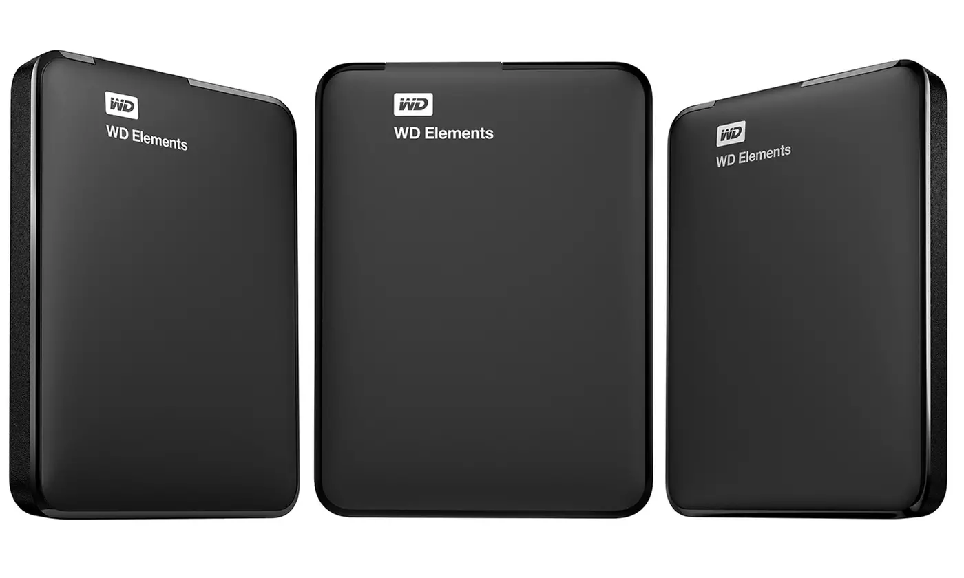 Western Digital Elements 750GB, 1TB, 1.5TB, or 2TB USB 3.0 Portable External Hard Drive (Manufacturer Refurbished) - Primary Image