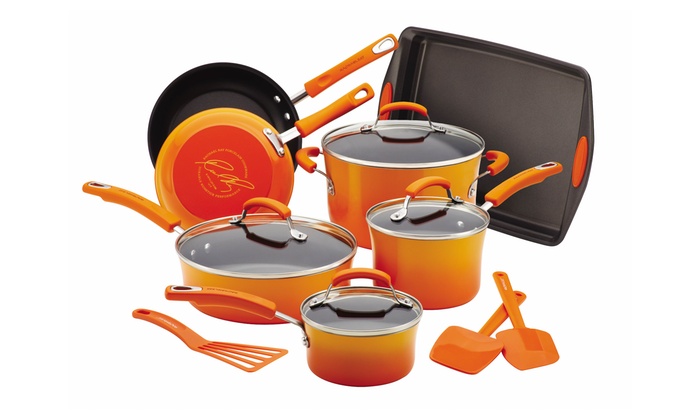 Rachael Ray Porcelain II Nonstick Cookware Set (14-Piece) | Groupon