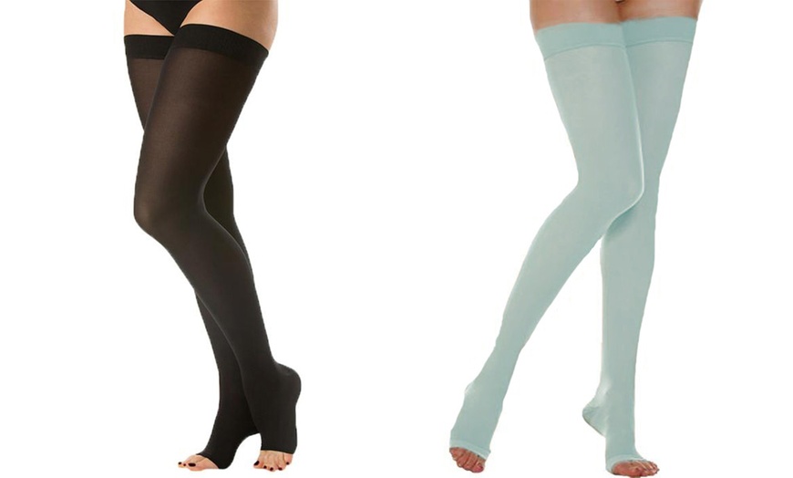 Image 6: Unisex Open Toe Compression Socks