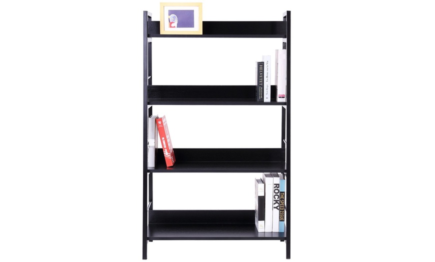 Image 10: HOMCOM Leaning Ladder Bookshelf