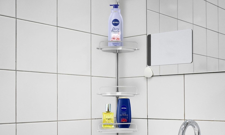 Image 5: Four Tier Adjustable Telescopic Shower Caddy