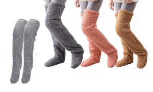 Fluffy Thigh High Leg Warmers