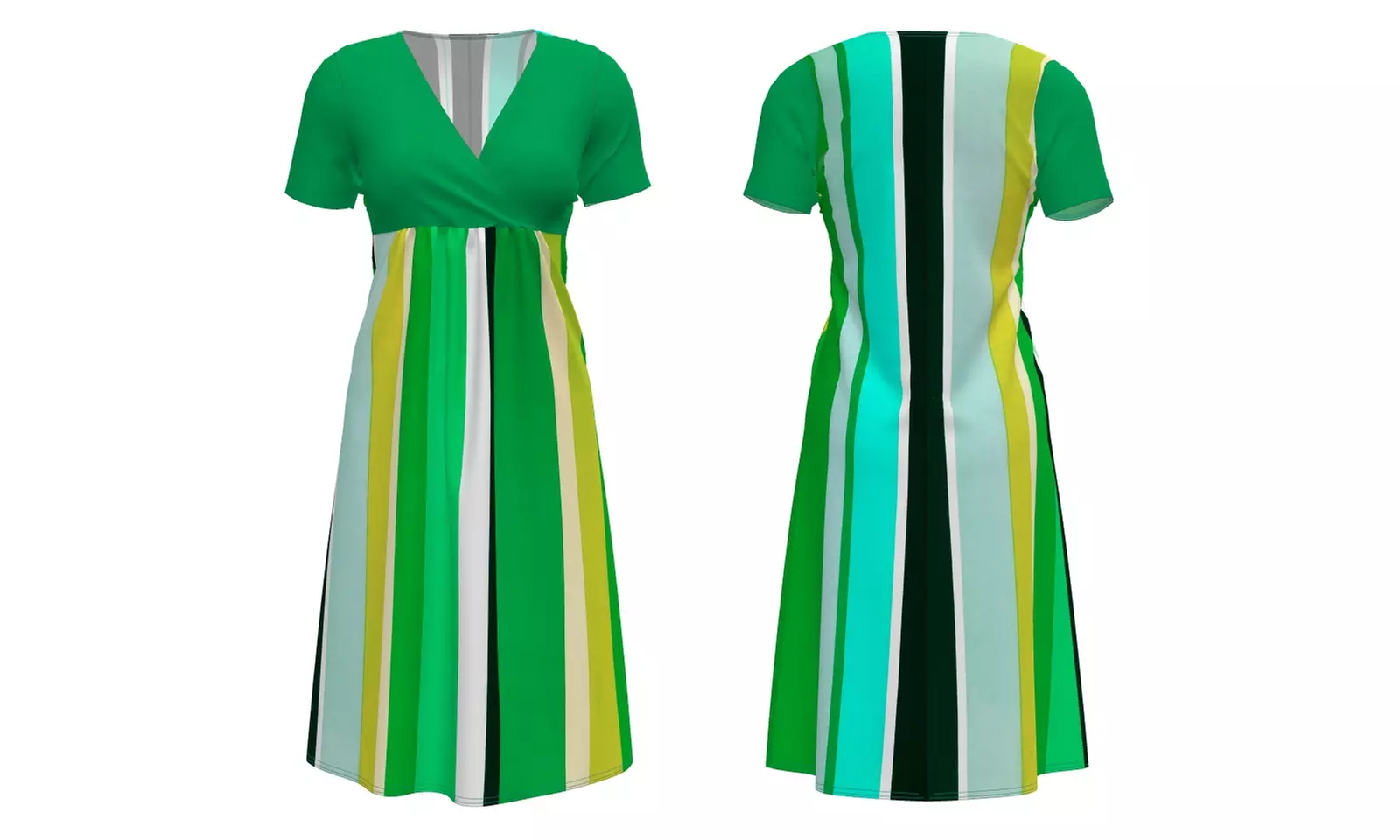 Bella Flore Women's St. Patrick's Day Empire Waist A-Line Dress. Plus Sizes Available. - Second Medium