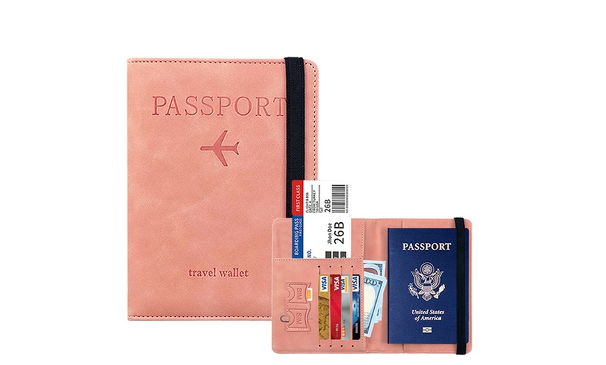 Image 5: One or Two RFID Blocking Passport Holder and Travel Wallets