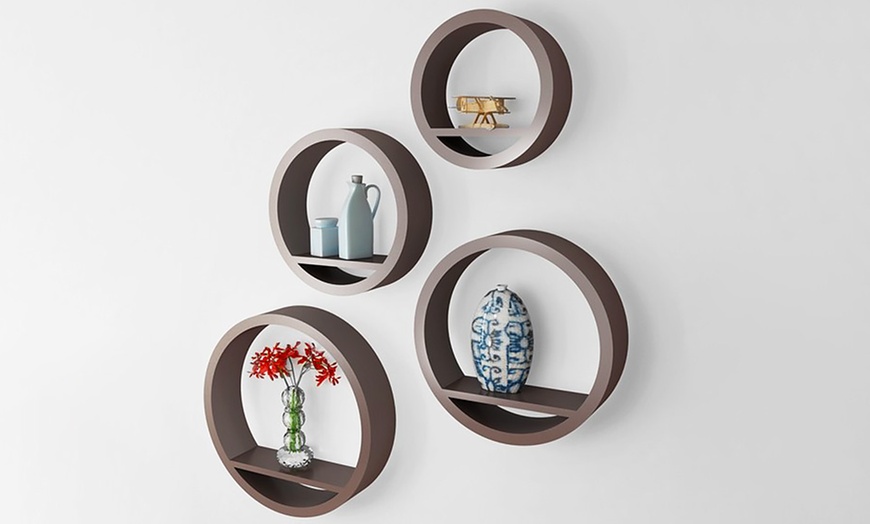 Image 3: Set of Four Round Floating Shelves