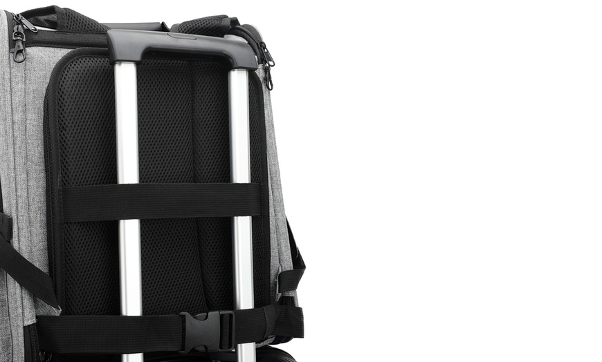 Image 4: Expandable and Foldable Pet Backpack with Ventilated Mesh Windows