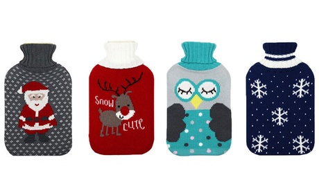 Bouillotte avec housse, avec motifs de Noël
