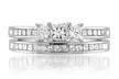 1.00 CTTW Princess-Cut Three-Stone Diamond Bridal Set Band in 14K White Gold - Second Medium