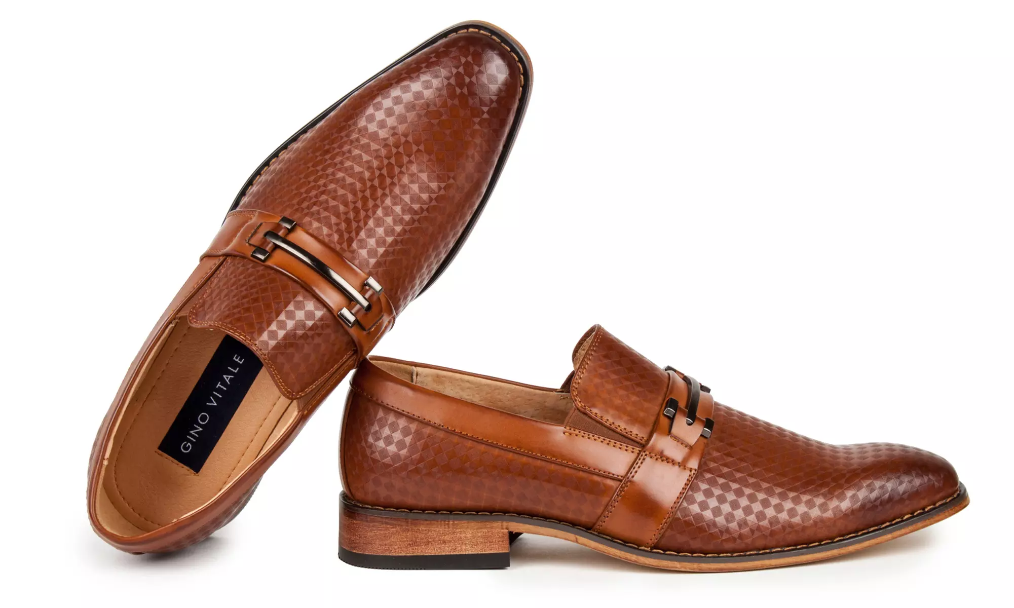 Gino Vitale Men's Diamond-Cut Loafers - Second Medium