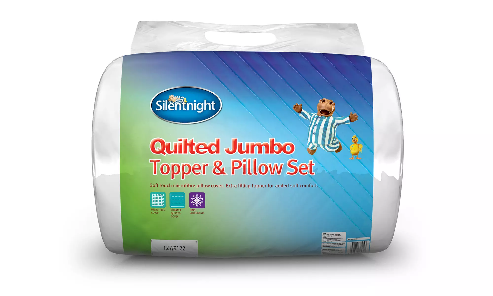 Silentnight Quilted Jumbo Topper and Pillow Set - Image 2