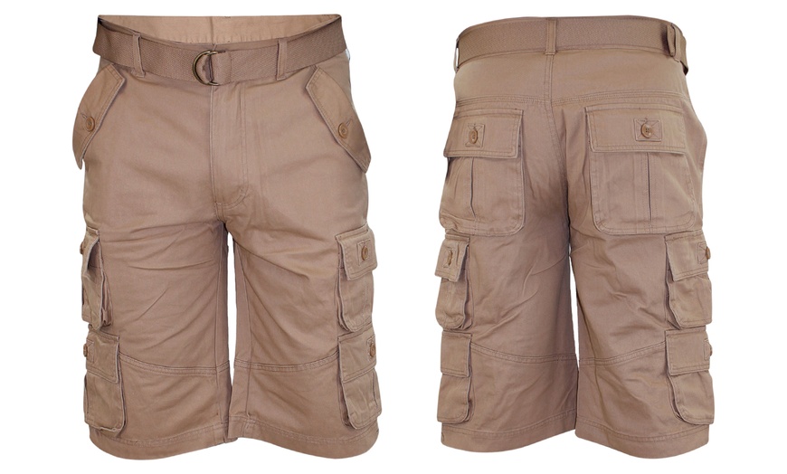 Image 9: Men's 100% Cotton Cargo Shorts