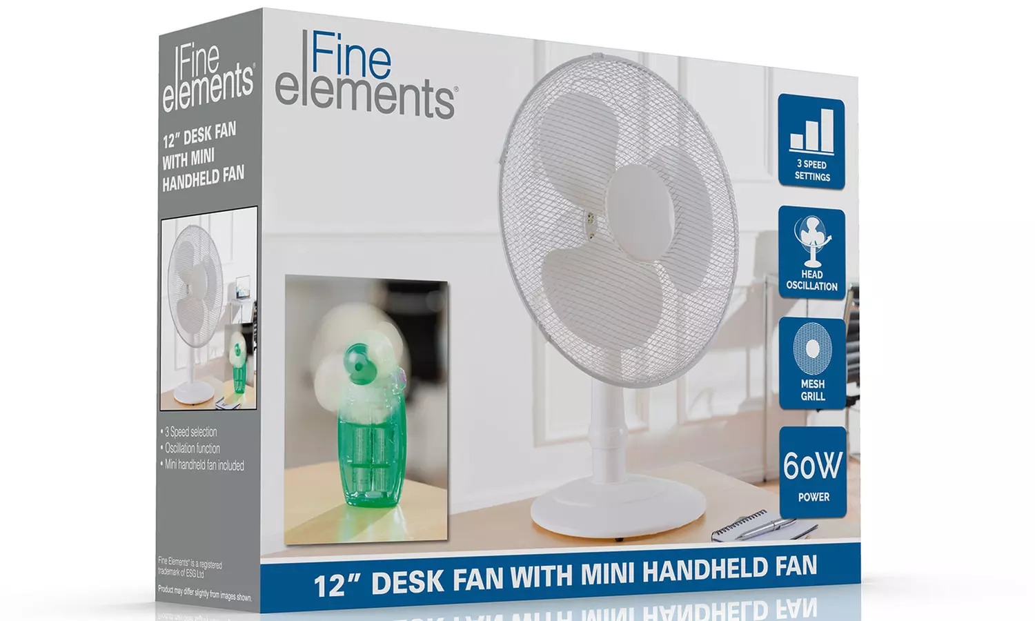 Fine Elements Desk Fan 12'' with Mini Handheld Fan - Image 7