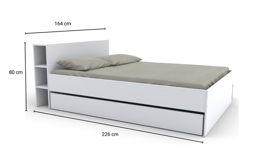 Image 5: Lit "Riga" 160 x 200 cm de Weber Industries avec rangement intégré