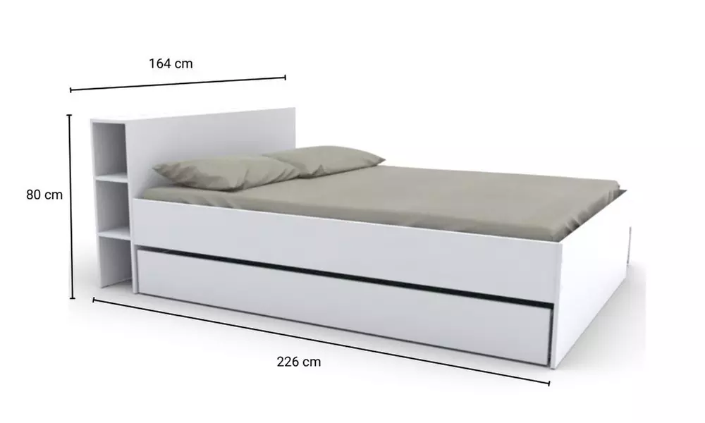 Lit "Riga" 160 x 200 cm de Weber Industries avec espaces de rangement intégré, livraison offerte - Image 5