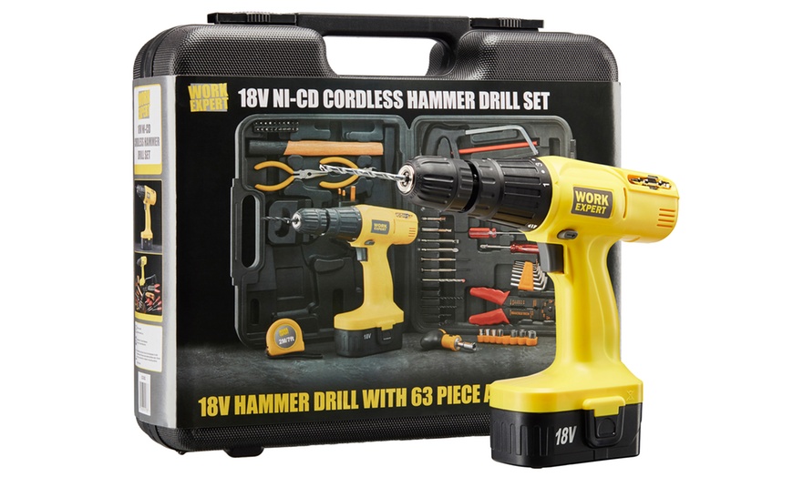 Image 2: 18V Cordless Drill Kit