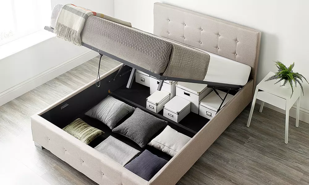 Fabric Ottoman Storage Bed with Optional Mattress