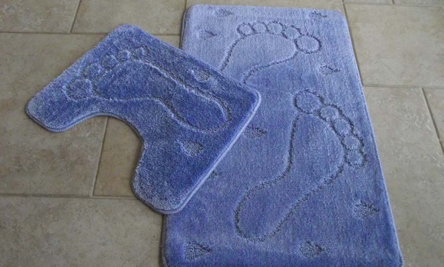 Image 6: Footprint Bath and Pedestal Mat Set