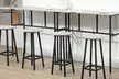 HomCom Six-Piece Bar Table Set, Grey with Space-Saving Design - Image 3