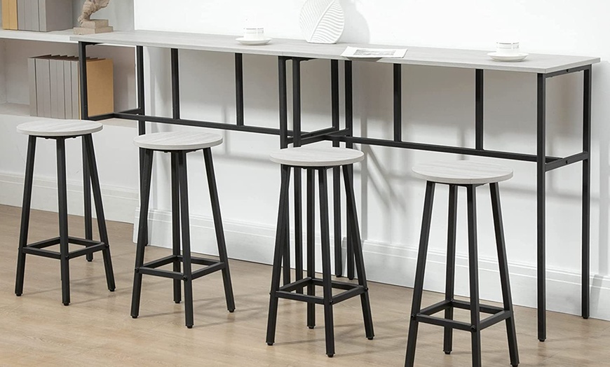 Image 3: Homcom Bar Table with Stools Set