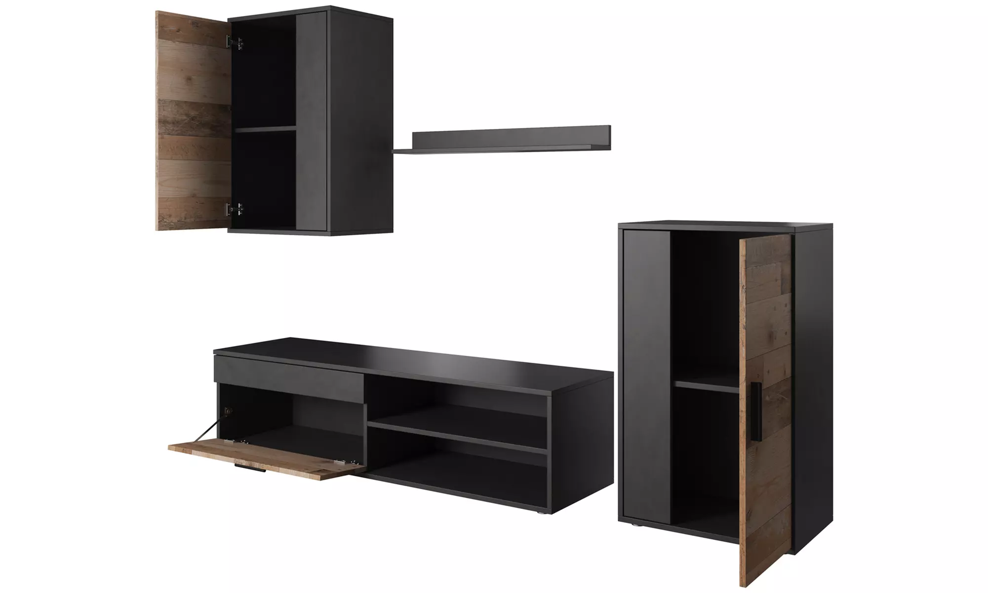 Ensemble meubles salon en bois style industriel, livraison offerte - Image 3