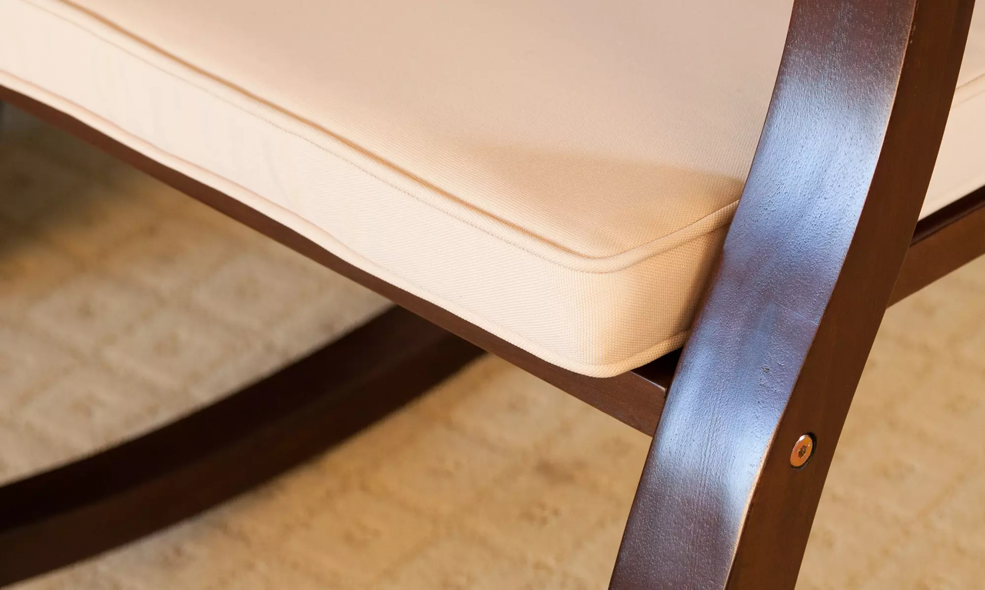 Panel-Back Wooden Mahogany Rocking Chair - Second Medium