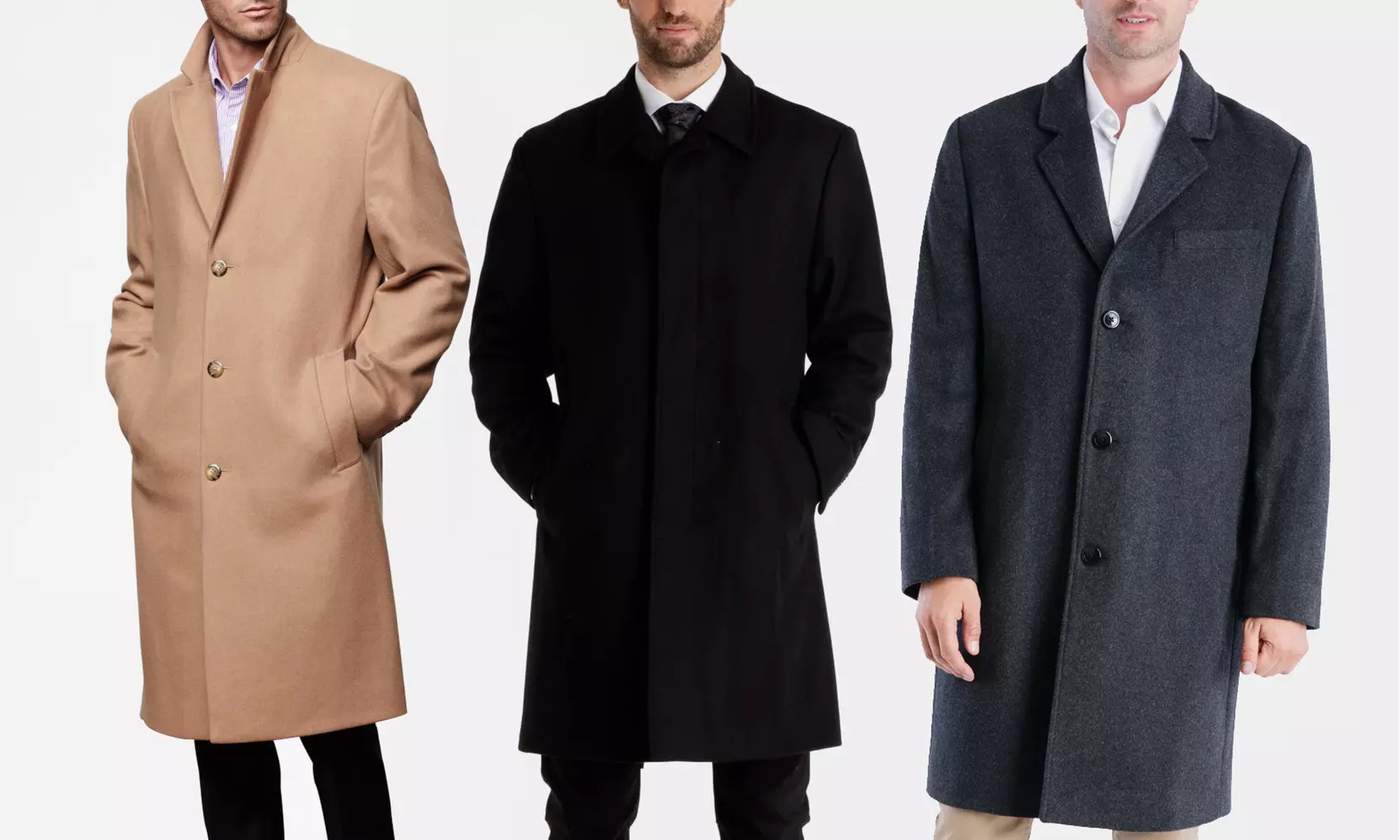 London Fog Men's Wool Overcoats (Sizes 40S & 40L) - Primary Image