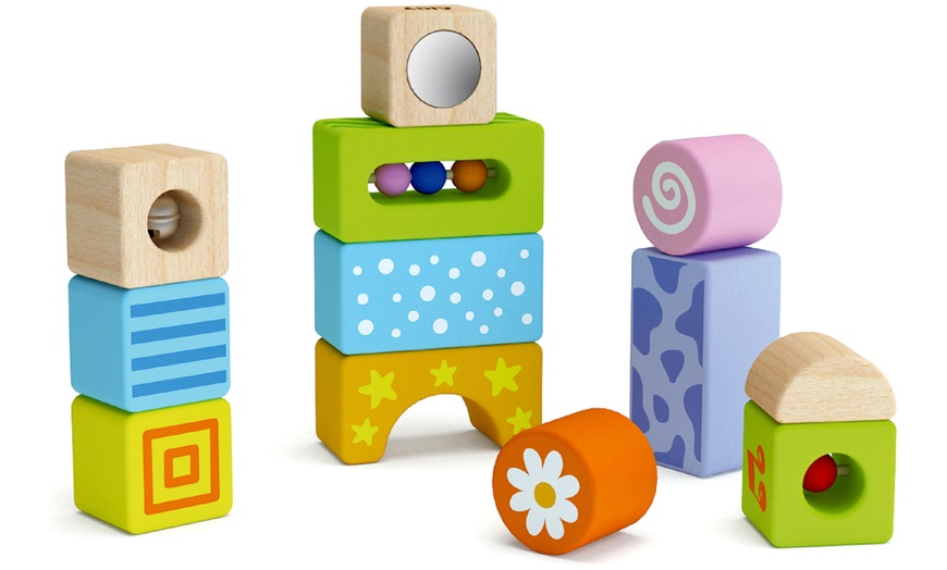 Image 2: Viga Wooden Stacking Blocks