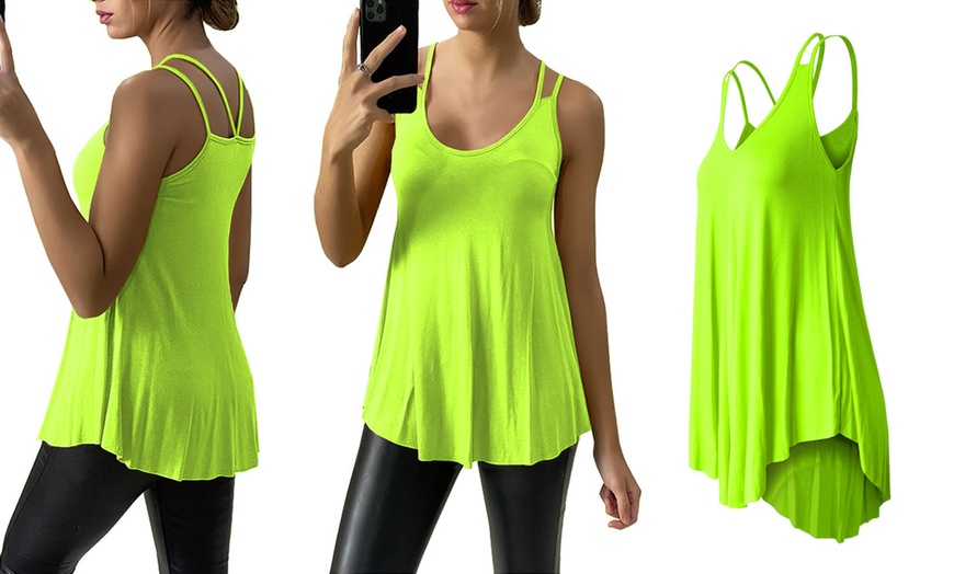 Image 12: Spaghetti Strap Loose Fit Swing Vest Top