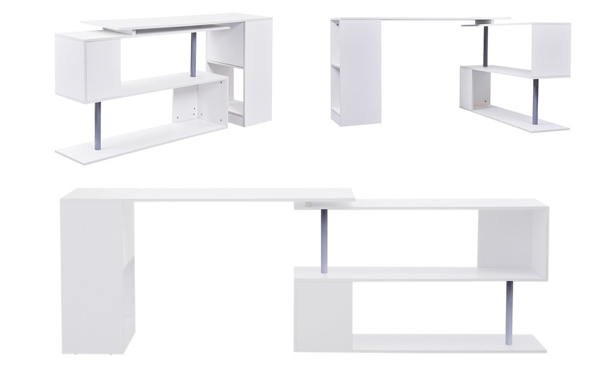 Image 7: HomCom Rotating Desk