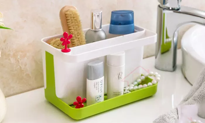 Spülbecken-Organizer in Rot-Weiß oder Grün-Weiß - Primary Image