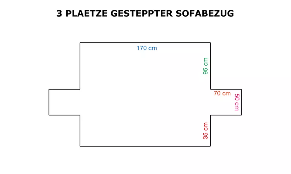 Zweifarbiger, gepolsterter Sofabezug