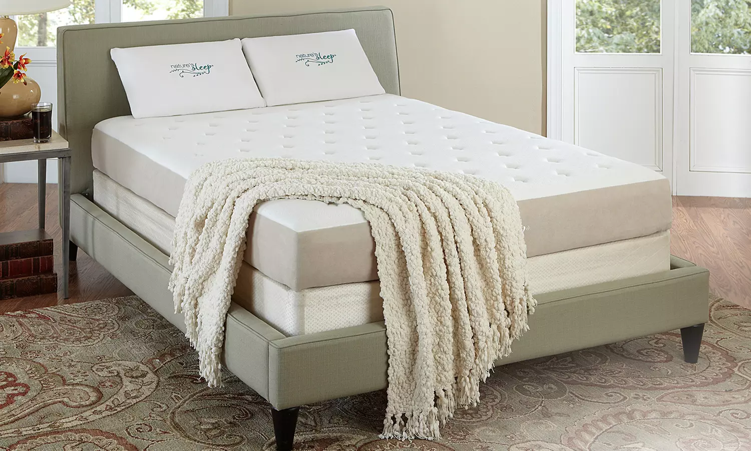 Closeout: Nature's Sleep 8'' Quilted Gel Memory Foam Mattress with Optional Foundation - Primary Image